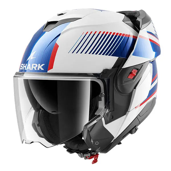 Shark OXO Sikter Helmet White / Blue / Red - FREE UK Shipping, FREE 365 Day Returns | Moto Central