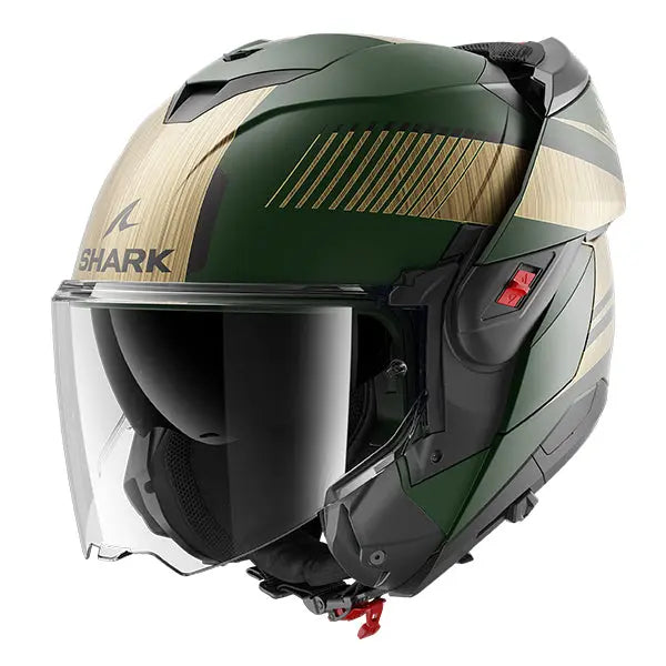 Shark OXO Sikter Helmet Matt Green / Gold  - FREE UK Shipping, FREE 365 Day Returns | Moto Central