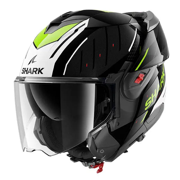 Shark OXO Rydger Helmet Black / White / Fluo Yellow - FREE UK Shipping, FREE 365 Day Returns | Moto Central