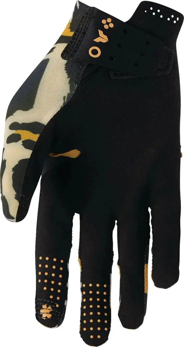 Thor Sportmode Cheetah Ladies Textile Gloves Black / Orange / Tan - FREE UK Shipping, FREE 365 Day Returns | Moto Central