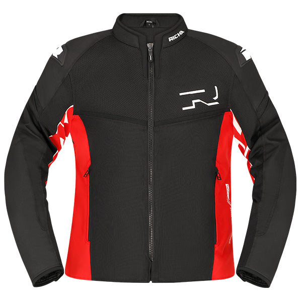 Richa Stradale Mesh Textile Jacket Black / Red - FREE UK Shipping, FREE 365 Day Returns | Moto Central