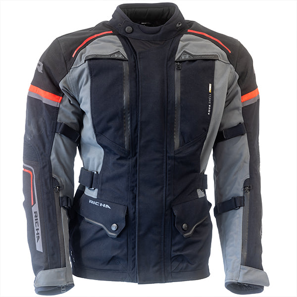 Richa Infinity Prime Laminated Textile Jacket Black / Grey / Red - FREE UK Shipping, FREE 365 Day Returns | Moto Central