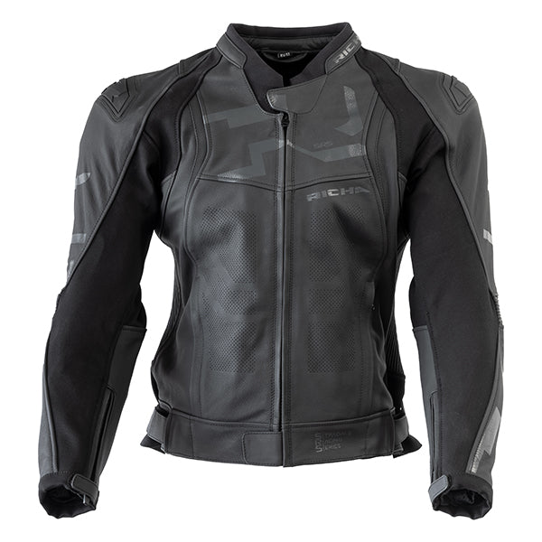 Richa Stradale Leather Jacket Black  - FREE UK Shipping, FREE 365 Day Returns | Moto Central