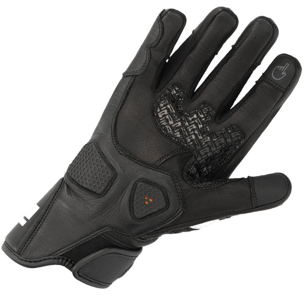 Richa Stradale Stealth Short Gloves Black / White - FREE UK Shipping, FREE 365 Day Returns | Moto Central