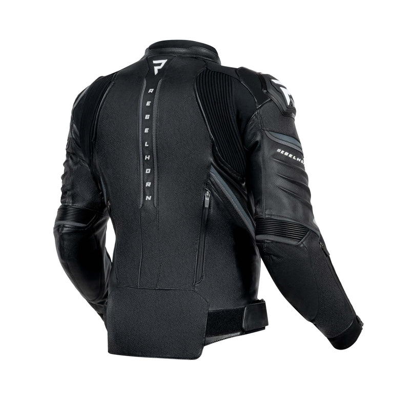 Rebelhorn Veloce Leather Jacket Black / White FREE UK Delivery, FREE 365 Day Returns | Moto Central