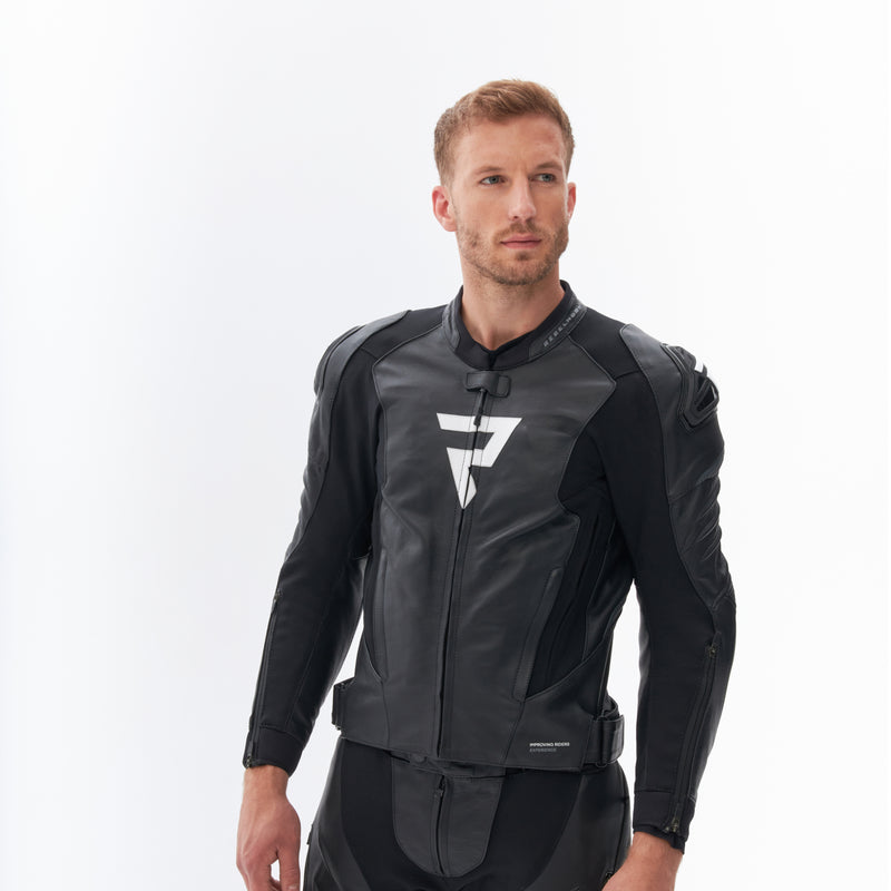 Rebelhorn Veloce Leather Jacket Black / White FREE UK Delivery, FREE 365 Day Returns | Moto Central