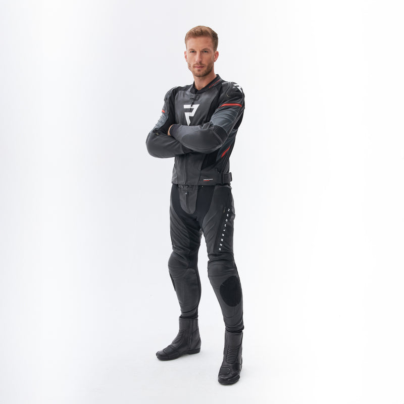 Rebelhorn Veloce Leather Trouser Black / White FREE UK Delivery, FREE 365 Day Returns | Moto Central