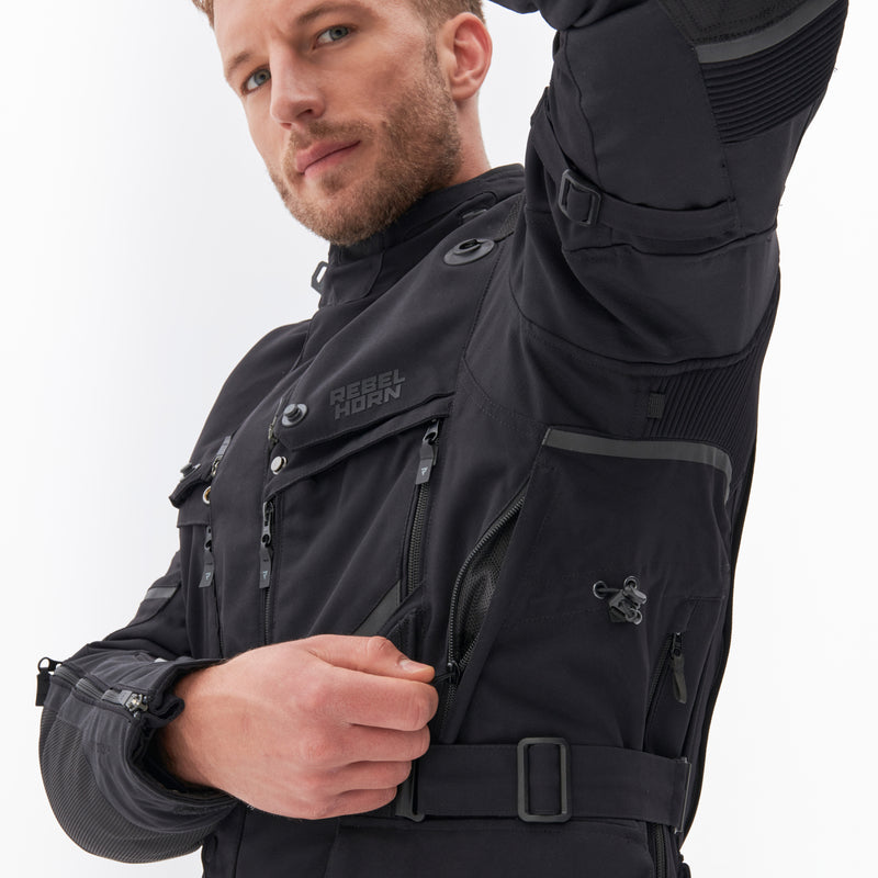 Rebelhorn Range Textile Jacket Black FREE UK Delivery, FREE 365 Day Returns | Moto Central