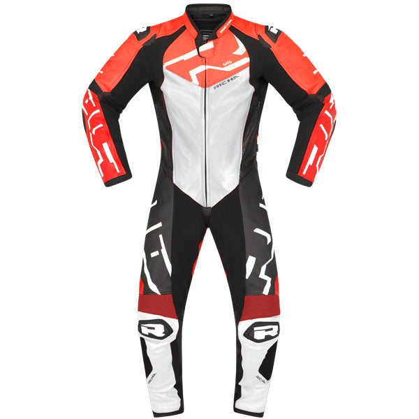 Richa Stradale GP 1 Piece Leather Suit Blood Red / White - FREE UK Shipping, FREE 365 Day Returns | Moto Central