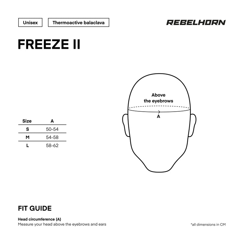 Rebelhorn Freeze 2 Thermoactive Balaclava Black FREE UK Delivery, FREE 365 Day Returns | Moto Central