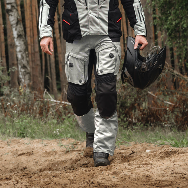 Rebelhorn Range Textile Trouser Grey / Black / Red FREE UK Delivery, FREE 365 Day Returns | Moto Central