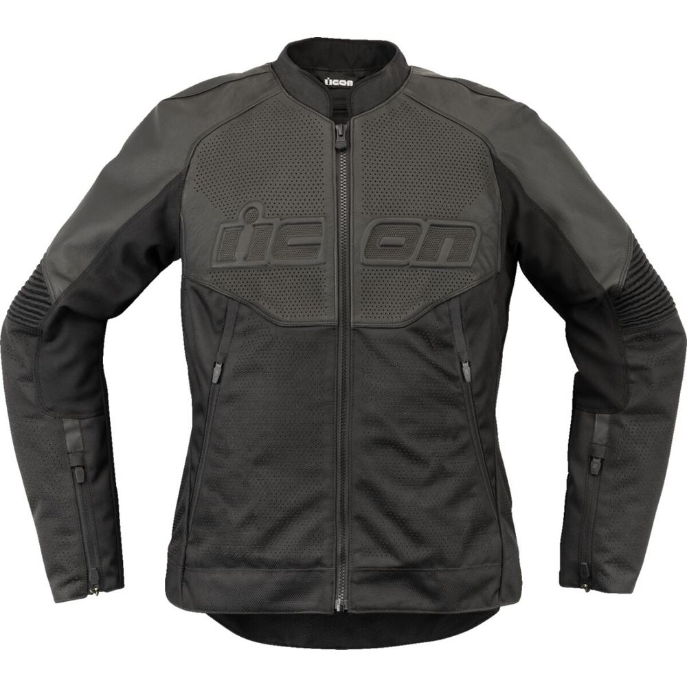 Icon Overlord 3 Ladies Leather Jacket Black