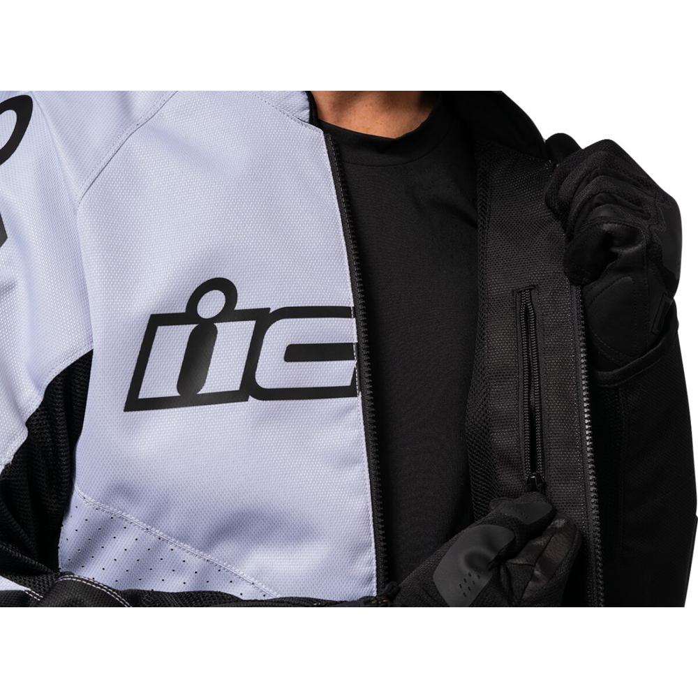 Icon Hooligan CE Textile Jacket White