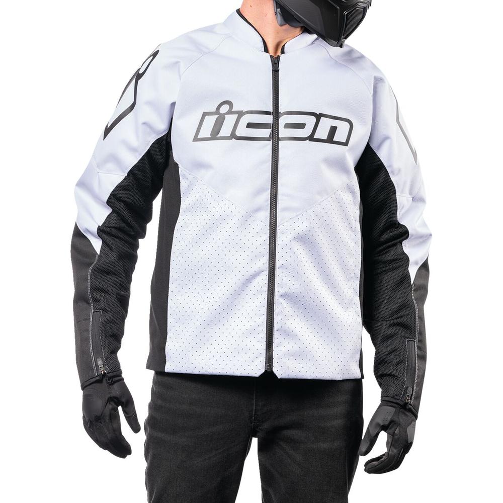 Icon Hooligan CE Textile Jacket White