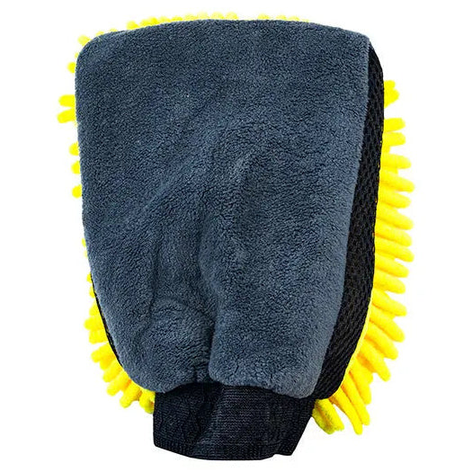 Riderr Luxury Wash Mitt Yellow reverse view