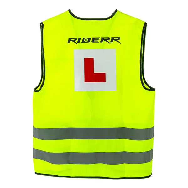 Riderr Hi Vis L Plate Vest FREE UK Delivery, FREE 365 Day Returns | Moto Central