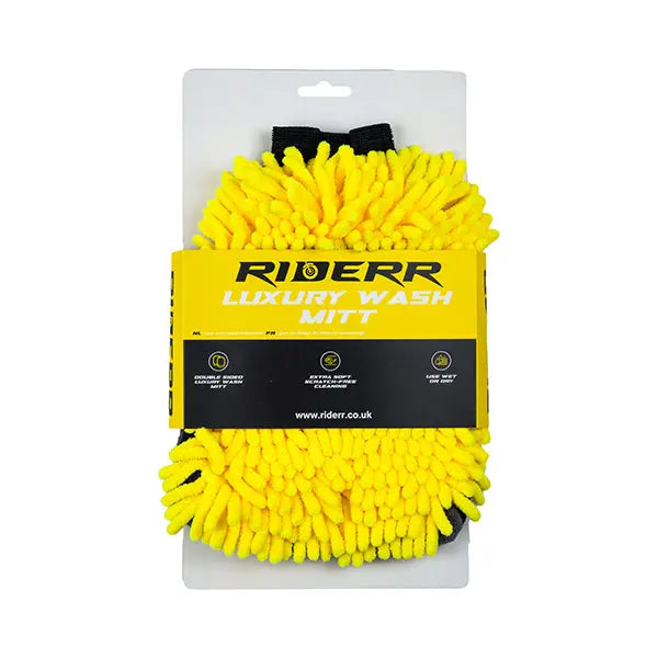 Riderr Luxury Wash Mitt Yellow FREE UK Delivery, FREE 365 Day Returns | Moto Central