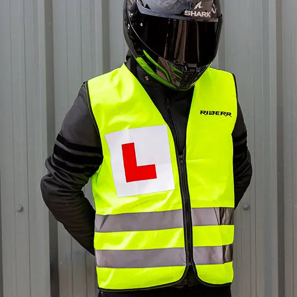 Riderr Hi Vis L Plate Vest FREE UK Delivery, FREE 365 Day Returns | Moto Central