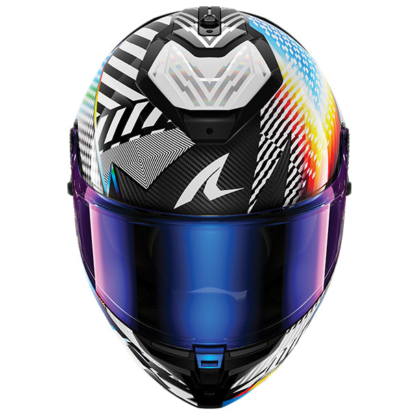 Shark Spartan GT PRO Carbon Sthyr Black / White / Rainbow FREE UK Delivery, FREE 365 Day Returns | Moto Central