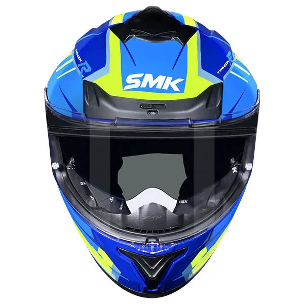 SMK Typhoon Aerot GL545 Blue / Purple / Yellow FREE UK Delivery, FREE 365 Day Returns | Moto Central