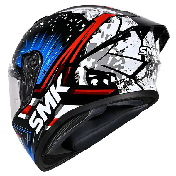 SMK Stellar Sport Flare GL215 Black / Blue / Red FREE UK Delivery, FREE 365 Day Returns | Moto Central