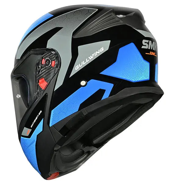 SMK Gullwing V2 Sonic GL256 Black / Blue / Grey FREE UK Delivery, FREE 365 Day Returns | Moto Central