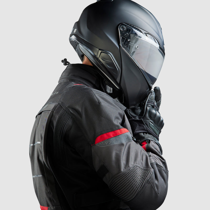 Rebelhorn Cubby 5 Textile Jacket Dark Grey / Black / Red FREE UK Delivery, FREE 365 Day Returns | Moto Central