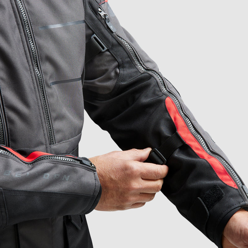 Rebelhorn Cubby 5 Textile Jacket Dark Grey / Black / Red FREE UK Delivery, FREE 365 Day Returns | Moto Central