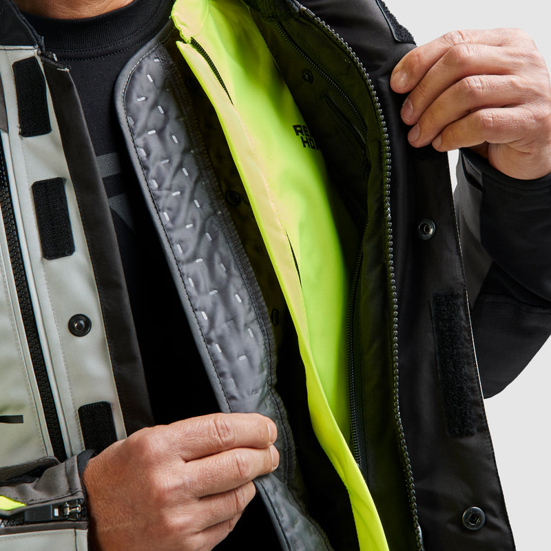 Rebelhorn Cubby 5 Textile Jacket Black / Grey / Fluo Yellow FREE UK Delivery, FREE 365 Day Returns | Moto Central