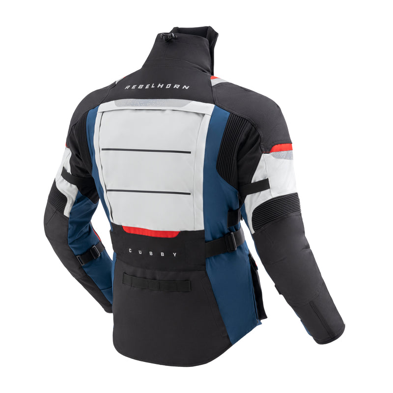 Rebelhorn Cubby 5 Textile Jacket Blue / Grey / Red FREE UK Delivery, FREE 365 Day Returns | Moto Central