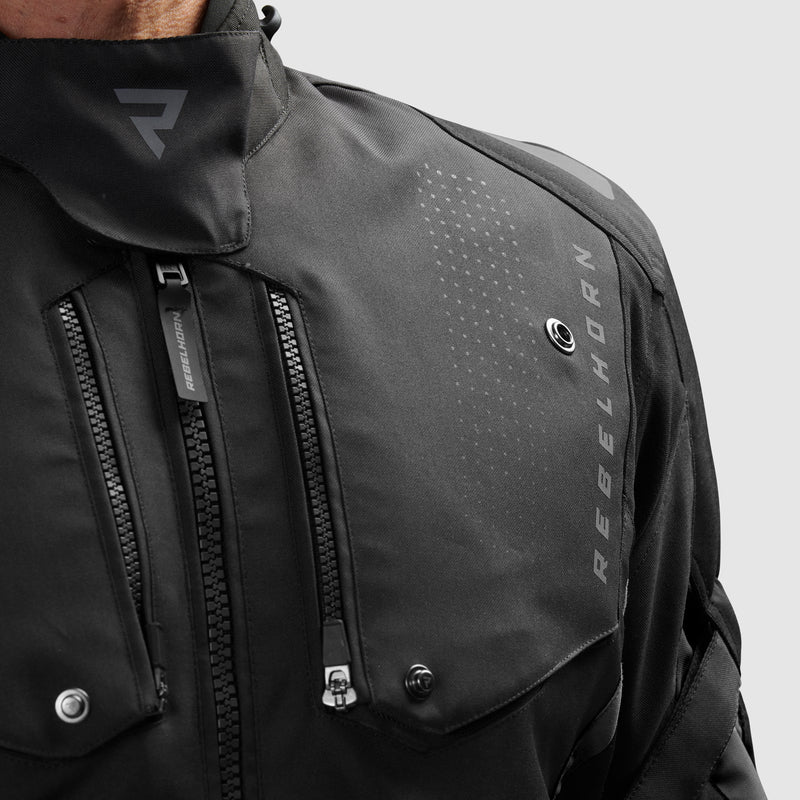 Rebelhorn Hiker 4 Textile Jacket Black FREE UK Delivery, FREE 365 Day Returns | Moto Central