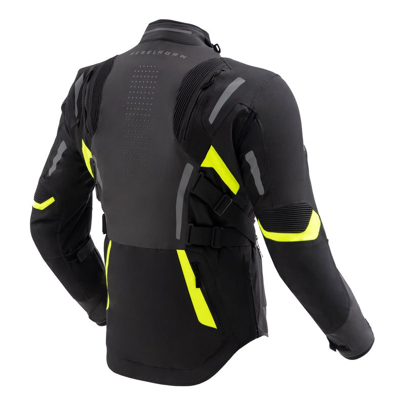 Rebelhorn Hiker 4 Textile Jacket Dark Grey / Black / Fluo Yellow FREE UK Delivery, FREE 365 Day Returns | Moto Central