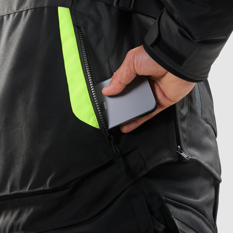 Rebelhorn Hiker 4 Textile Jacket Dark Grey / Black / Fluo Yellow FREE UK Delivery, FREE 365 Day Returns | Moto Central