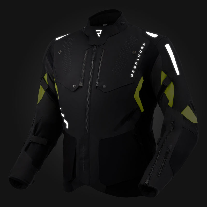 Rebelhorn Hiker 4 Textile Jacket Dark Grey / Black / Fluo Yellow FREE UK Delivery, FREE 365 Day Returns | Moto Central