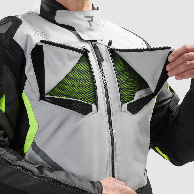 Rebelhorn Hiker 4 Textile Jacket Black / Grey / Fluo Yellow FREE UK Delivery, FREE 365 Day Returns | Moto Central