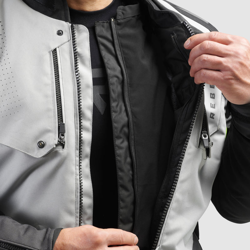 Rebelhorn Hiker 4 Textile Jacket Black / Grey / Fluo Yellow FREE UK Delivery, FREE 365 Day Returns | Moto Central