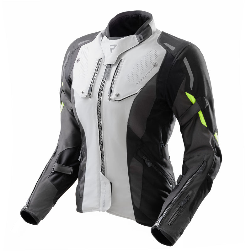 Rebelhorn Hiker 4 Ladies Textile Jacket Black / Grey / Fluo Yellow FREE UK Delivery, FREE 365 Day Returns | Moto Central