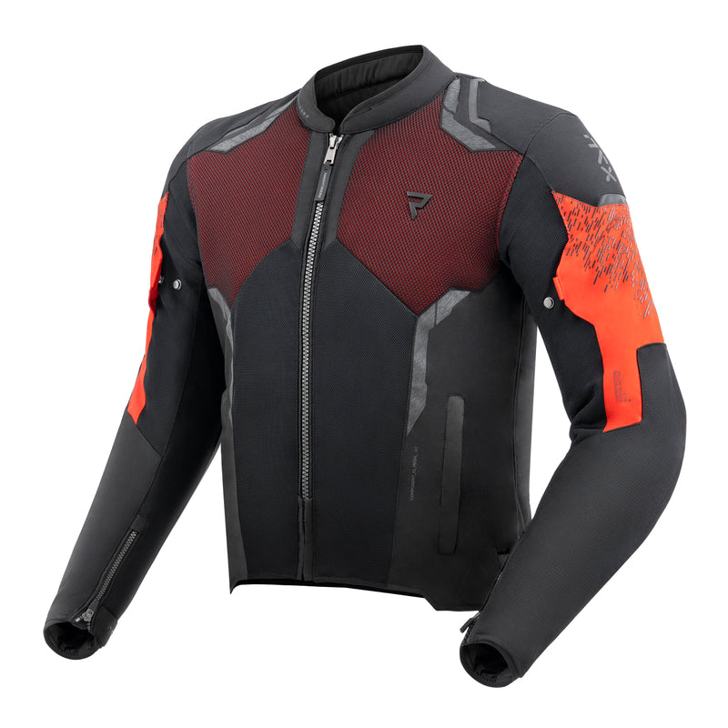 Rebelhorn Jax Textile Jacket Black / Red FREE UK Delivery, FREE 365 Day Returns | Moto Central