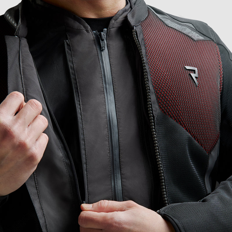 Rebelhorn Jax Textile Jacket Black / Red FREE UK Delivery, FREE 365 Day Returns | Moto Central