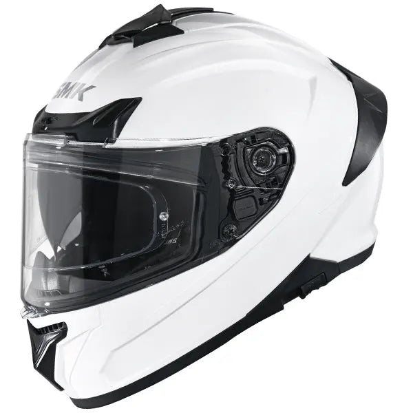 SMK Typhoon Unicolour GL100 White helmet, three-quarter view