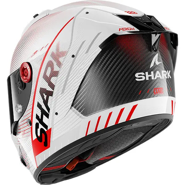Shark Aeron Speed-Tech Carbon / White / Red FREE UK Delivery, FREE 365 Day Returns | Moto Central