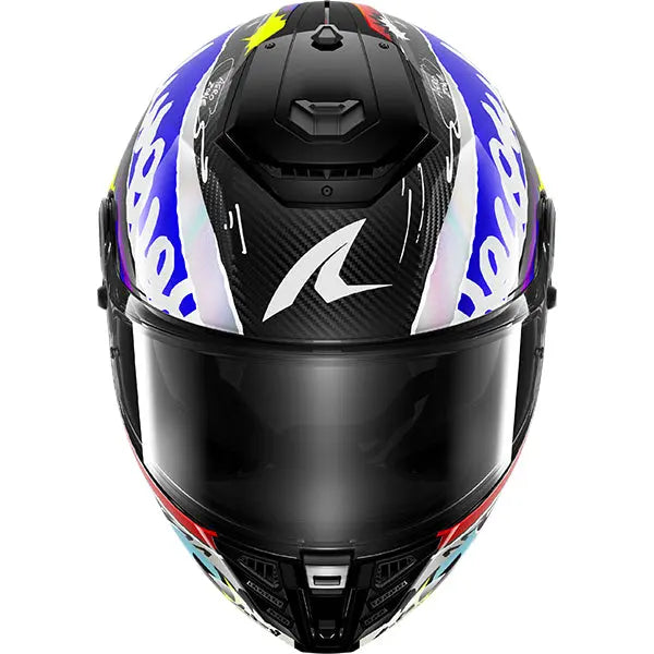 Shark Spartan RS Carbon Streetrush Carbon / Blue / Yellow / White FREE UK Delivery, FREE 365 Day Returns | Moto Central