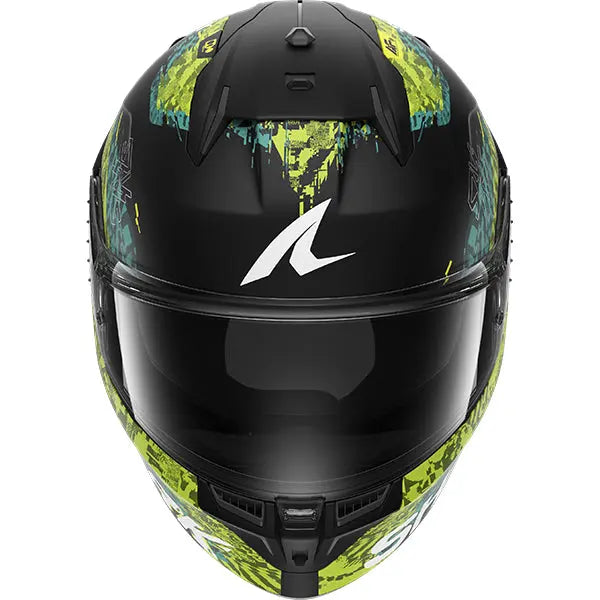 Shark D-Skwal 3 Speed-VIB Matt Black / Green / Blue FREE UK Delivery, FREE 365 Day Returns | Moto Central