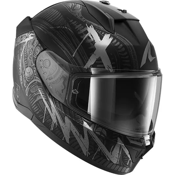 Shark D-Skwal 3 Shiever Matt Black / Anthracite / Silver FREE UK Delivery, FREE 365 Day Returns | Moto Central