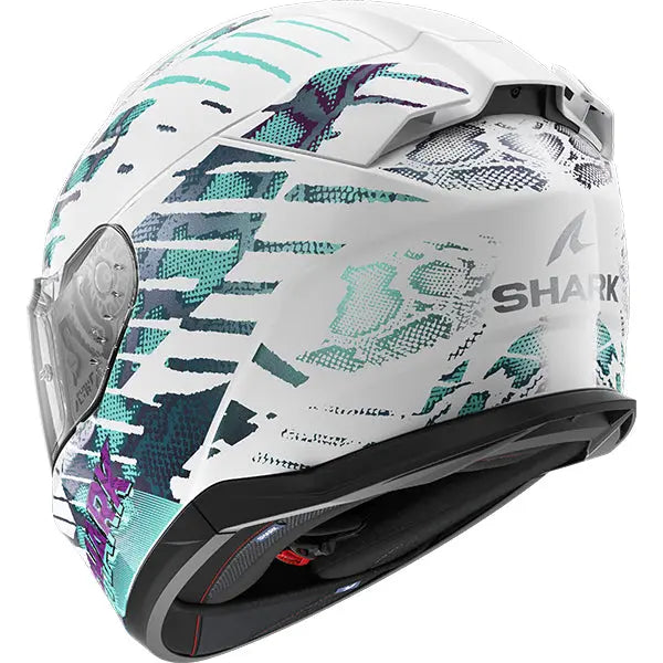 Shark D-Skwal 3 Reptaia White / Pearl / White FREE UK Delivery, FREE 365 Day Returns | Moto Central