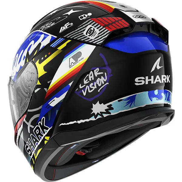 Shark D-Skwal 3 Streetrush Black / Blue / Pearl FREE UK Delivery, FREE 365 Day Returns | Moto Central