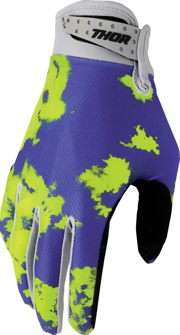 Thor Launchmode Bleach Youth Textile Gloves Acid / Grey - FREE UK Shipping, FREE 365 Day Returns | Moto Central