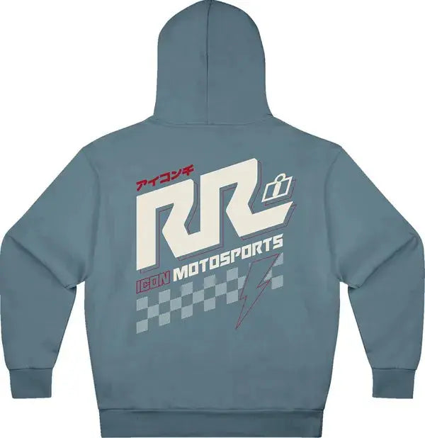 Icon Rizz Rizz Hoodie Blue / Off-White - FREE UK Shipping, FREE 365 Day Returns | Moto Central