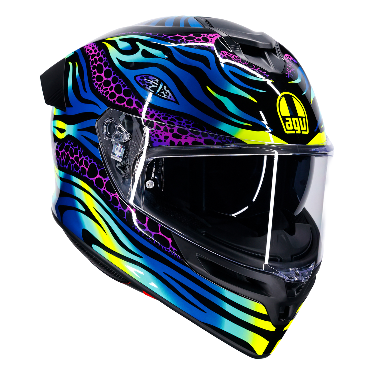AGV K5 ECE 22.06 Viverna Blue / Purple / Lime - FREE UK Shipping, FREE 365 Day Returns | Moto Central