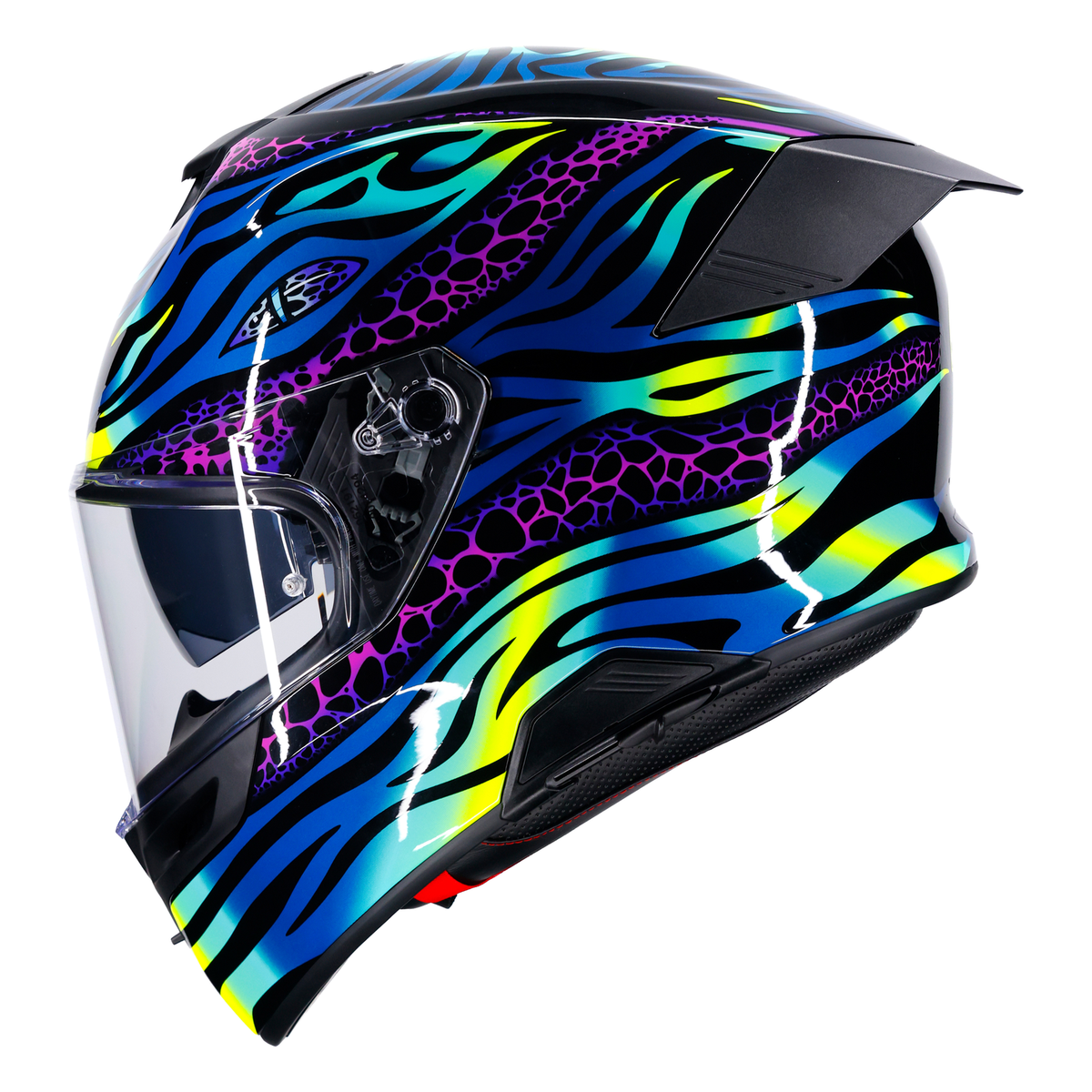 AGV K5 ECE 22.06 Viverna Blue / Purple / Lime - FREE UK Shipping, FREE 365 Day Returns | Moto Central